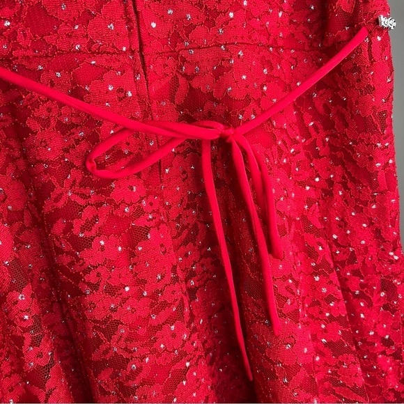 Speechless Girls Plus Size 20.5 Red Party Dress Rhinestone Sleeveless Tie XXL - Picture 7 of 7